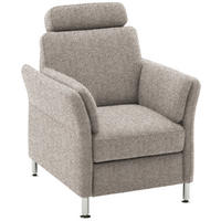SESSEL in Flachgewebe Graubraun  - Chromfarben/Graubraun, Konventionell, Textil/Metall (86/87/93cm) - Beldomo System