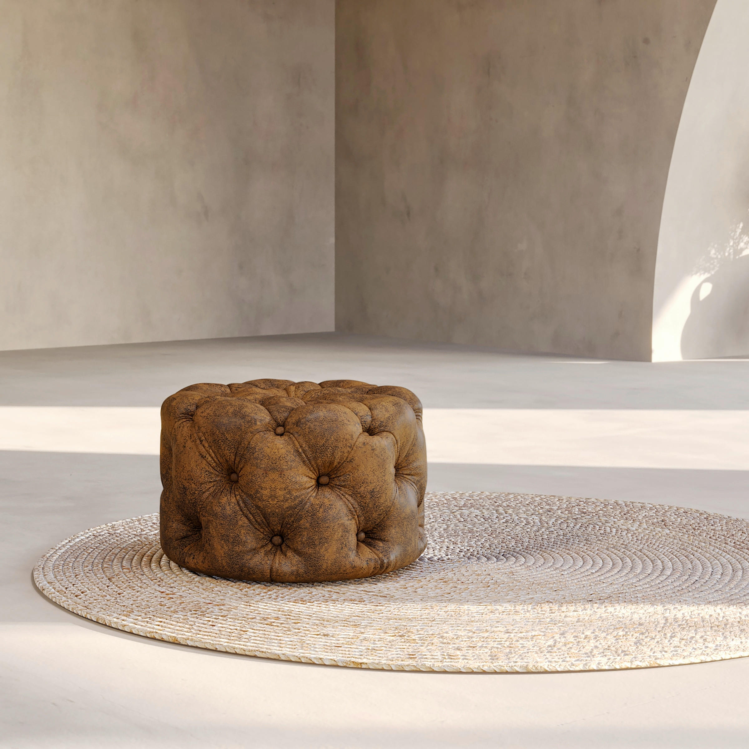 HOCKER Textil Dunkelbraun  - Dunkelbraun/Schwarz, Design, Kunststoff/Textil (60/39/60cm) - P & B