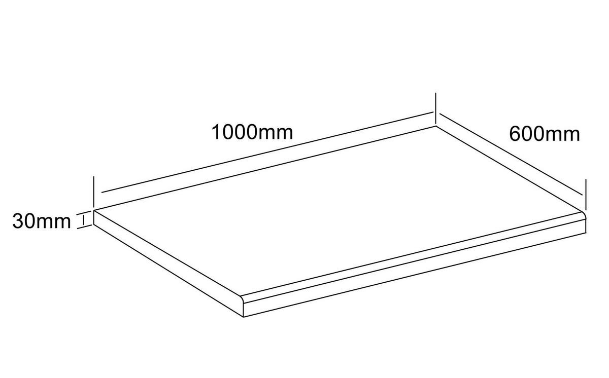 ARBEITSPLATTE 100/3/60 cm  - Grau, Trend, Holzwerkstoff (100/3/60cm) - MID.YOU
