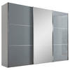 SCHWEBETÜRENSCHRANK in Weiss, Hellgrau  - Chromfarben/Weiss, Konventionell, Glas/Holzwerkstoff (280/222/68cm) - Moderano