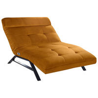 Liege mit motorischer Relaxfkt Mikrofaser Braun, Orange  - Schwarz/Braun, Design, Textil/Metall (120/54-113/158-198cm) - Pure Home Lifestyle