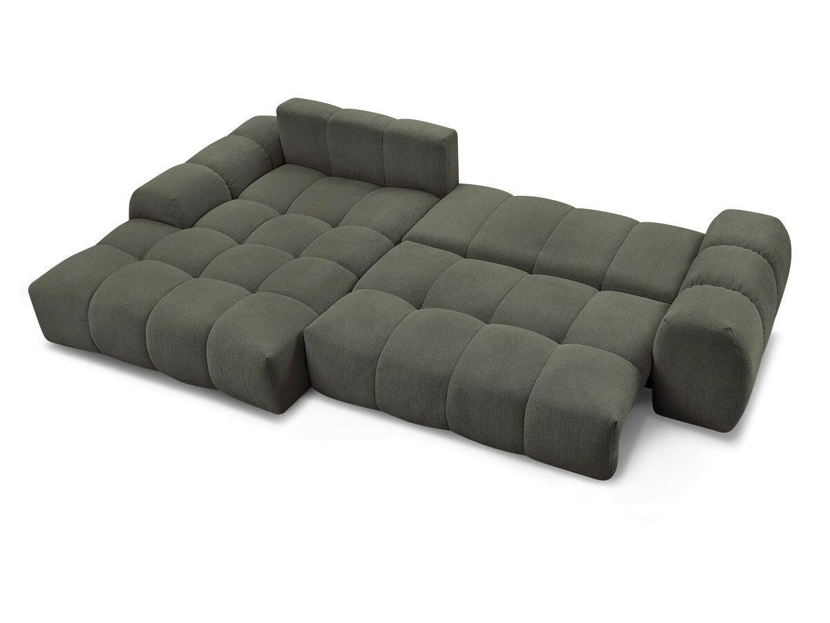 ECKSCHLAFSOFA EVEREST  mit Rücken echt, Armteil links, Armteil rechts Flachgewebe Grün  - Schwarz/Grün, MODERN, Kunststoff/Textil (180/318cm) - Livetastic