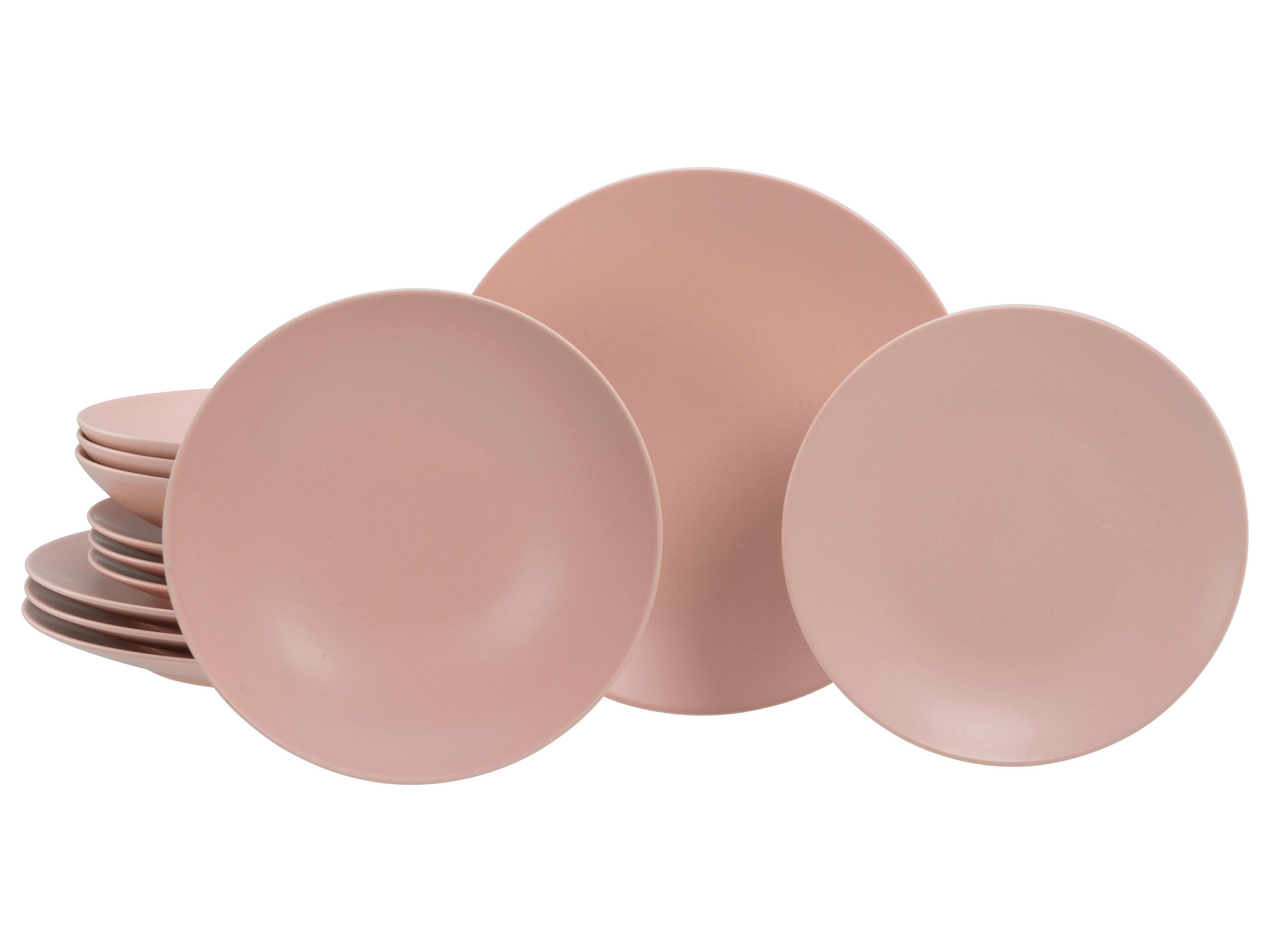 TAFELSERVICE Soft Touch Peach 12-teilig  - Rosa, Basics, Keramik - Creatable