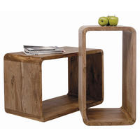 WANDREGALSET 2-teilig Mangoholz massiv Naturfarben  - Naturfarben, Design, Holz (48/80/40cm) - Kare-Design