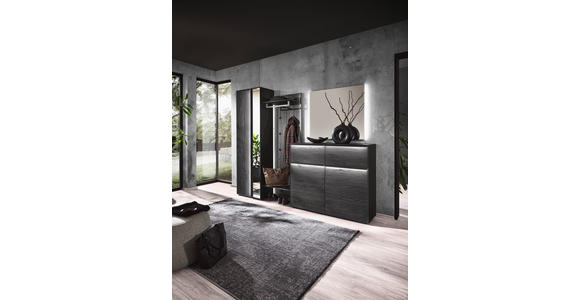 GARDEROBE 4-teilig  in 235/196/39 cm  - Anthrazit, Design, Glas/Holz (235/196/39cm) - Johann Jakob