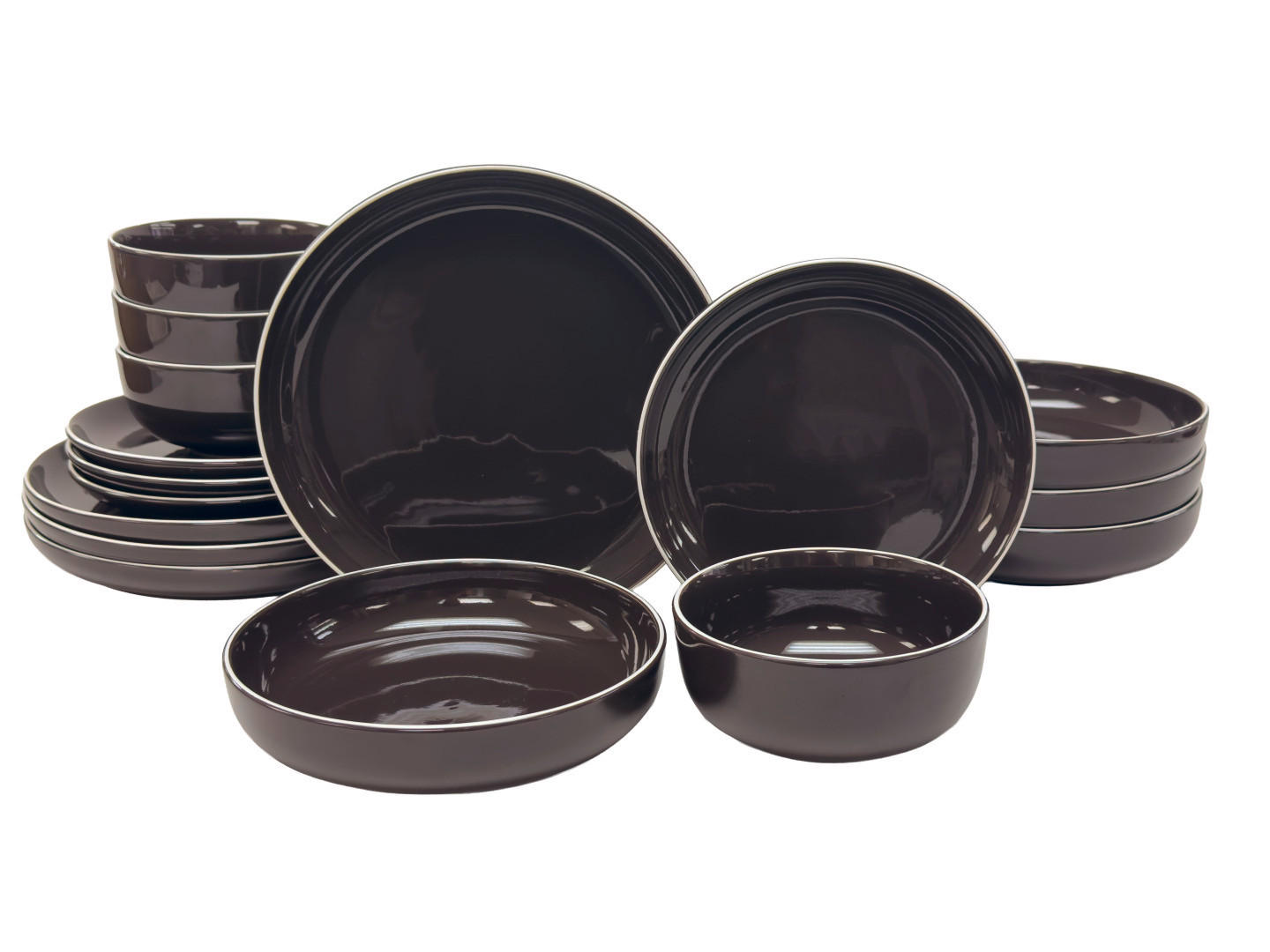 KOMBISERVICE Mokka Bastia mocha 16-teilig 4 Personen  - Mokka, Trend, Keramik - Novel
