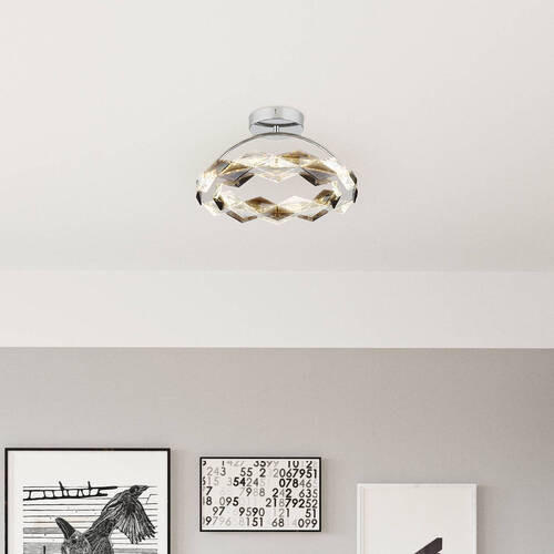 LED-TAKLAMPA 24 W 37,5/21,5 cm  - klar, Design, metall/plast (37,5/21,5cm) - Globo