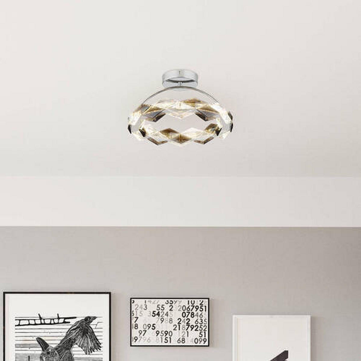 LED-TAKLAMPA 24 W 37,5/21,5 cm  - klar, Design, metall/plast (37,5/21,5cm) - Globo