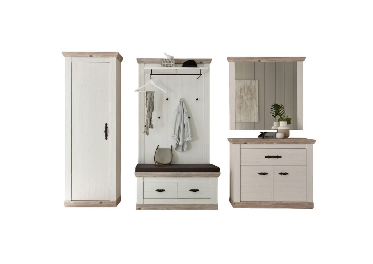 GARDEROBE 5-teilig  in 307/201/45 cm  - Hellbraun/Pinienfarben, Design, Holzwerkstoff (307/201/45cm) - MID.YOU