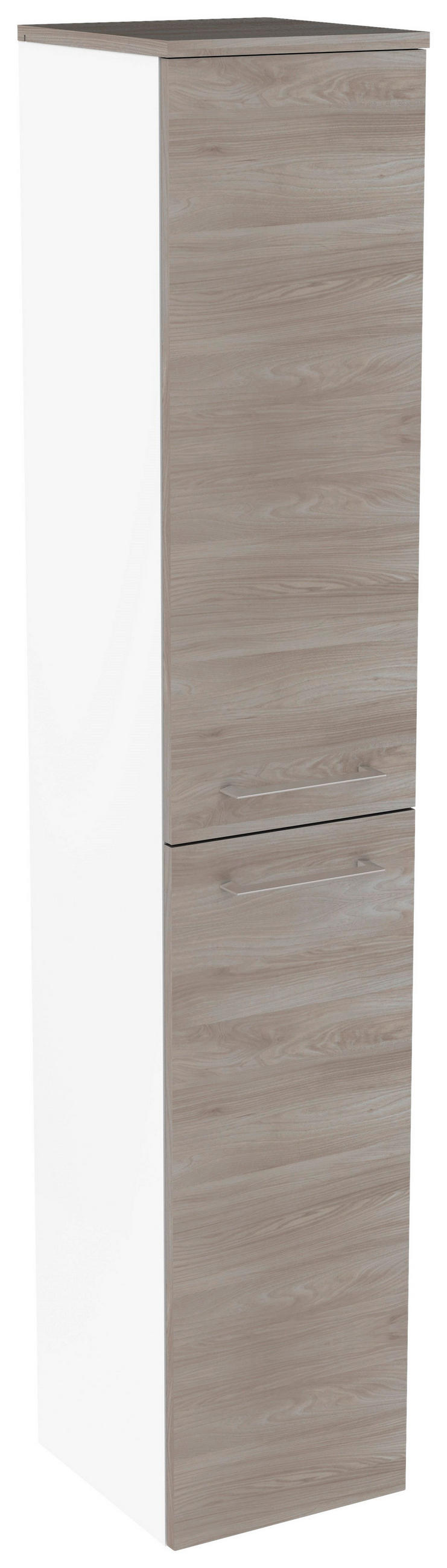 HOCHSCHRANK 30,5/160,5/32 cm  - Chromfarben/Eichefarben, MODERN, Glas/Holzwerkstoff (30,5/160,5/32cm) - MID.YOU
