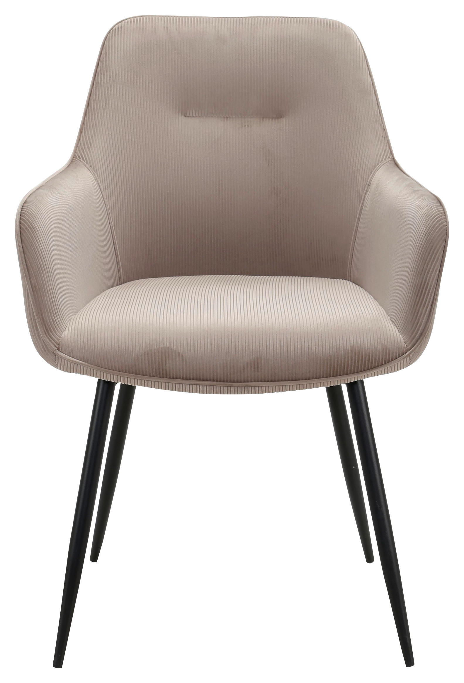 ARMLEHNSTUHL  in Eisen Cord  - Taupe/Schwarz, Design, Textil/Metall (57/85/60cm) - Novel