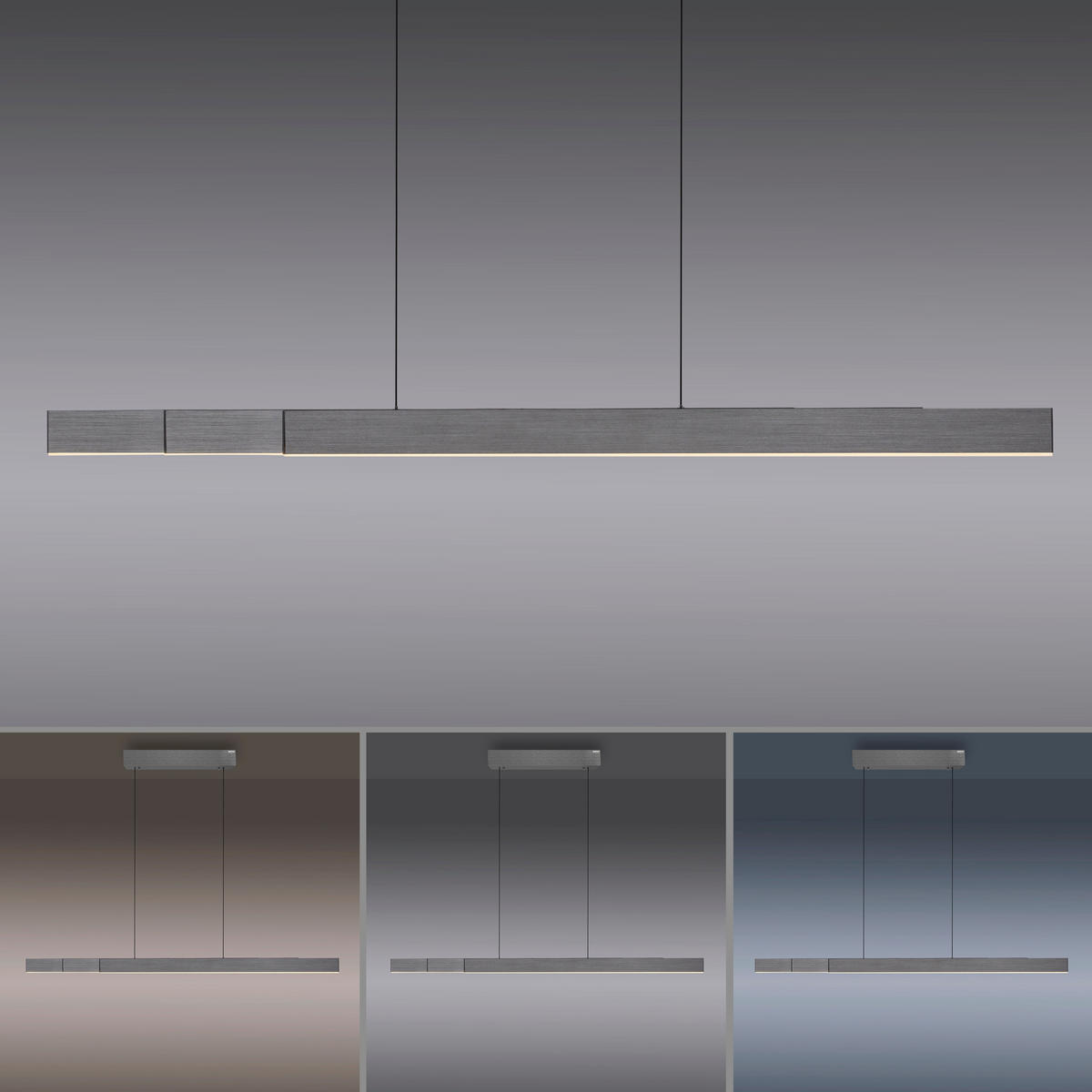 LED-HÄNGELEUCHTE 200/8,2/240 cm    - Hellgrau, Design, Kunststoff/Metall (200/8,2/240cm) - Neuhaus PURE