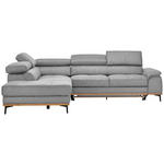 ECKSOFA  in Webstoff Hellgrau  226/282 cm  - Hellgrau/Schwarz, Natur, Holz/Textil (226/282cm) - Novel