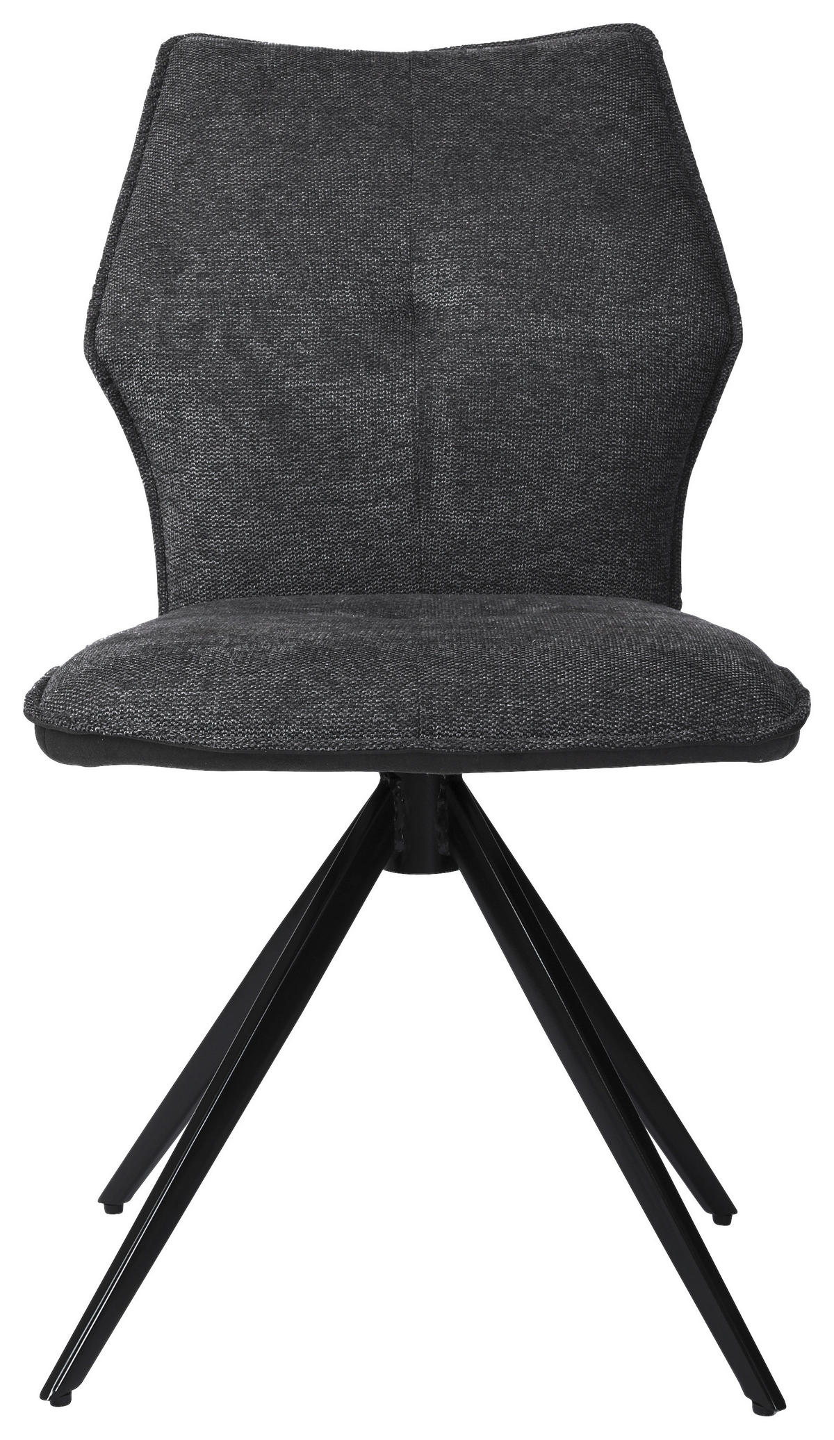 STUHL  in Gusseisen Mikrofaser  - Dunkelgrau/Hellgrau, Design, Textil/Metall (50/87/62cm) - Novel