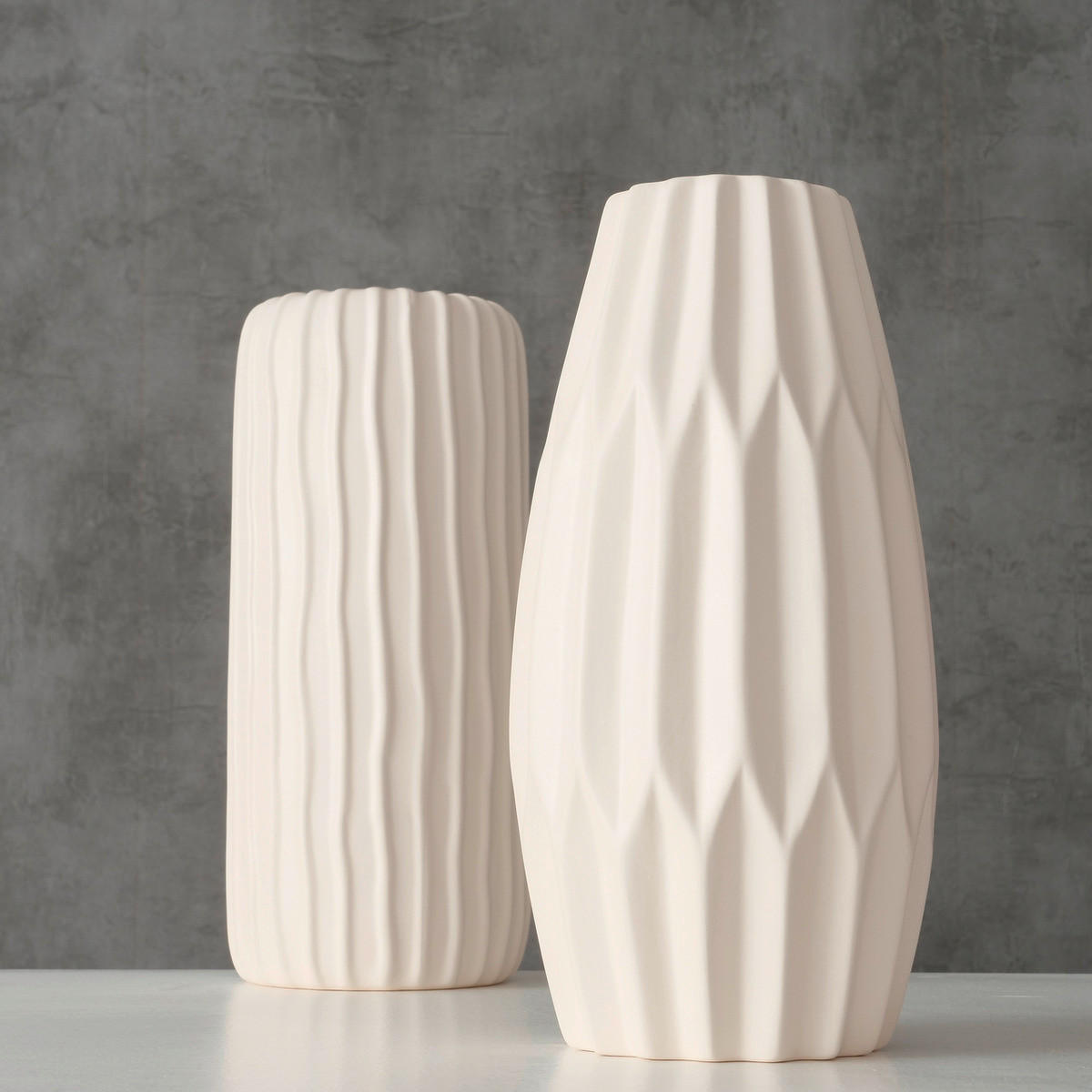 VÁZA, kámen, 26 cm - bílá, Basics, kámen (11/26cm)