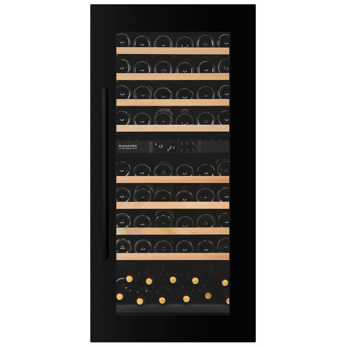 WEINKÜHLSCHRANK DXJ-65.154DB  - Schwarz, Basics, Glas/Holz (59,5/127,1/57,1cm)