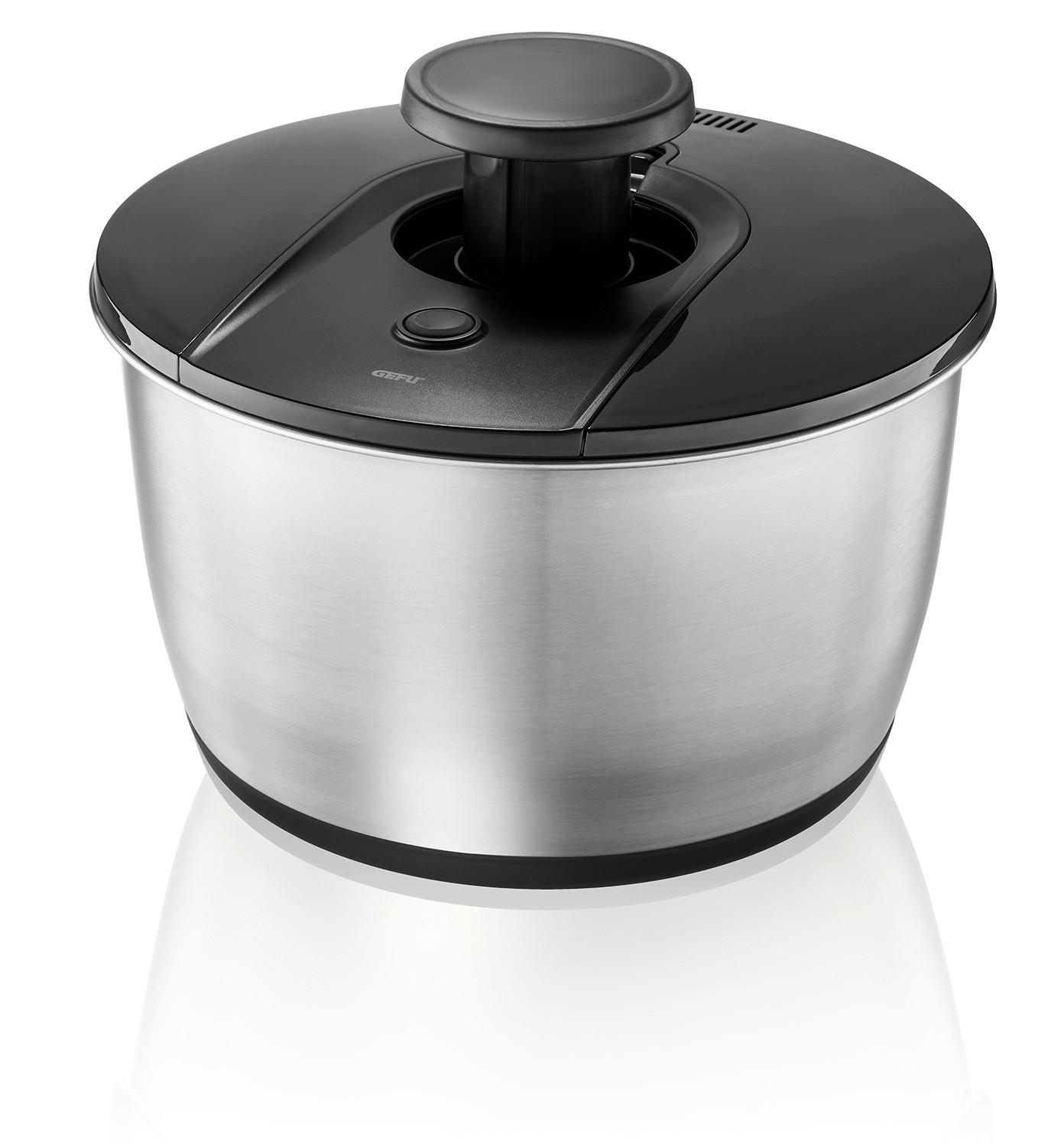 Gefu Salatschleuder Push IT Schwarz, Silber 16 cm