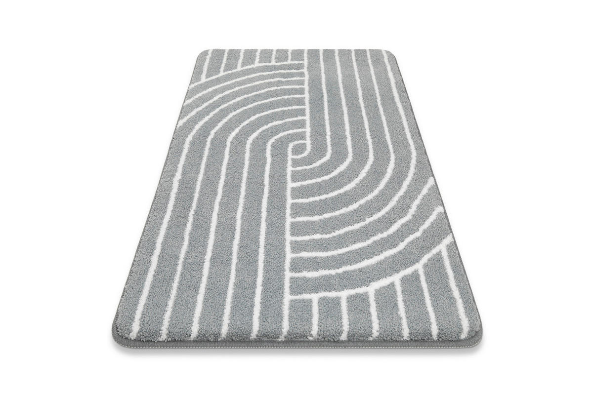 BADTEPPICH Grau 55/65 cm  - Grau, Basics, Kunststoff/Textil (55/65cm) - WECON HOME BASIC