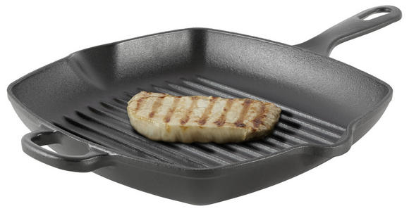 GRILLPFANNE Beef & More Emaille - Schwarz, KONVENTIONELL, Metall (26/26cm) - Homeware Profession.
