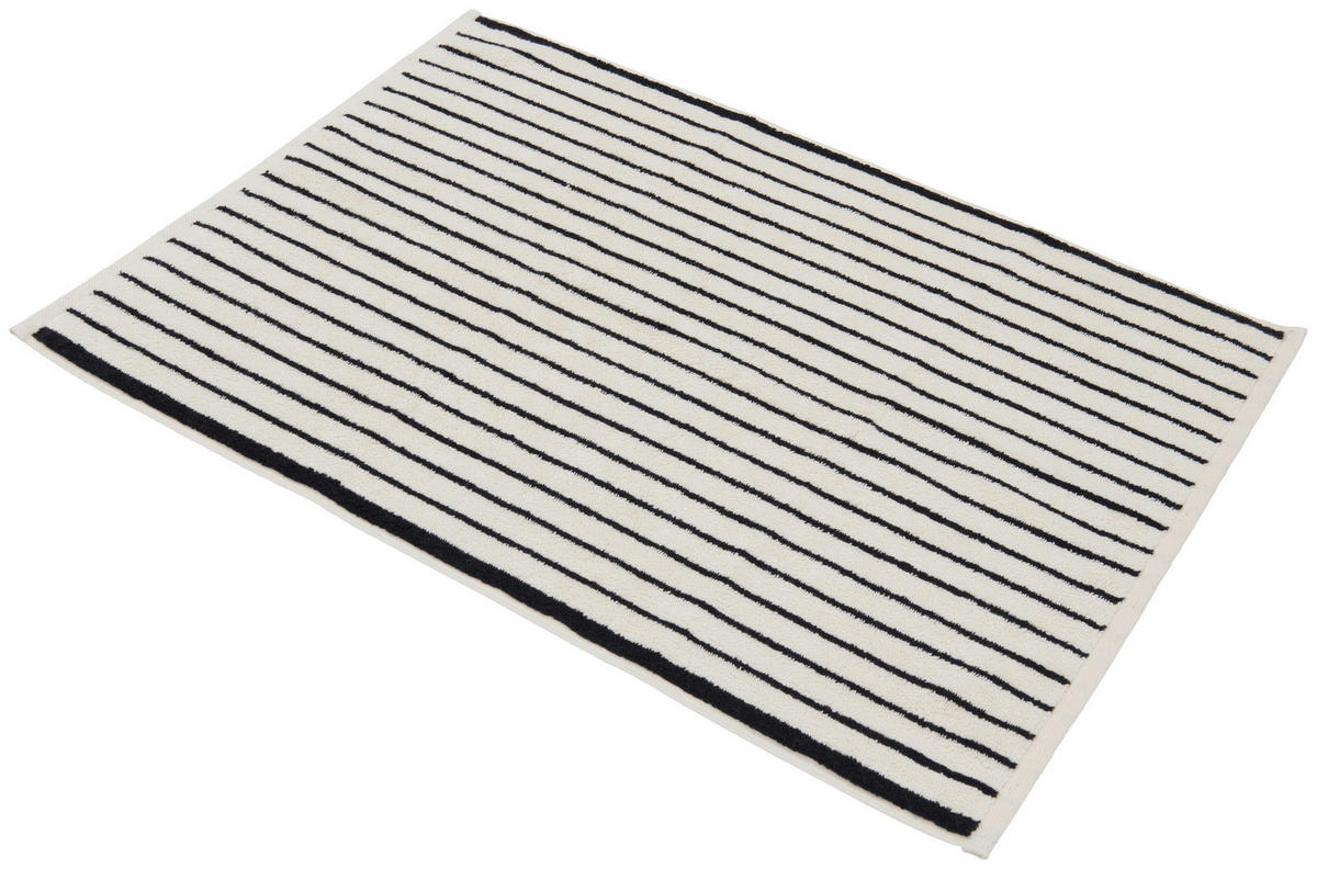 BADEMATTE Schwarz, Ecru 50/70 cm  - Ecru/Schwarz, KONVENTIONELL, Textil (50/70cm) - Dieter Knoll