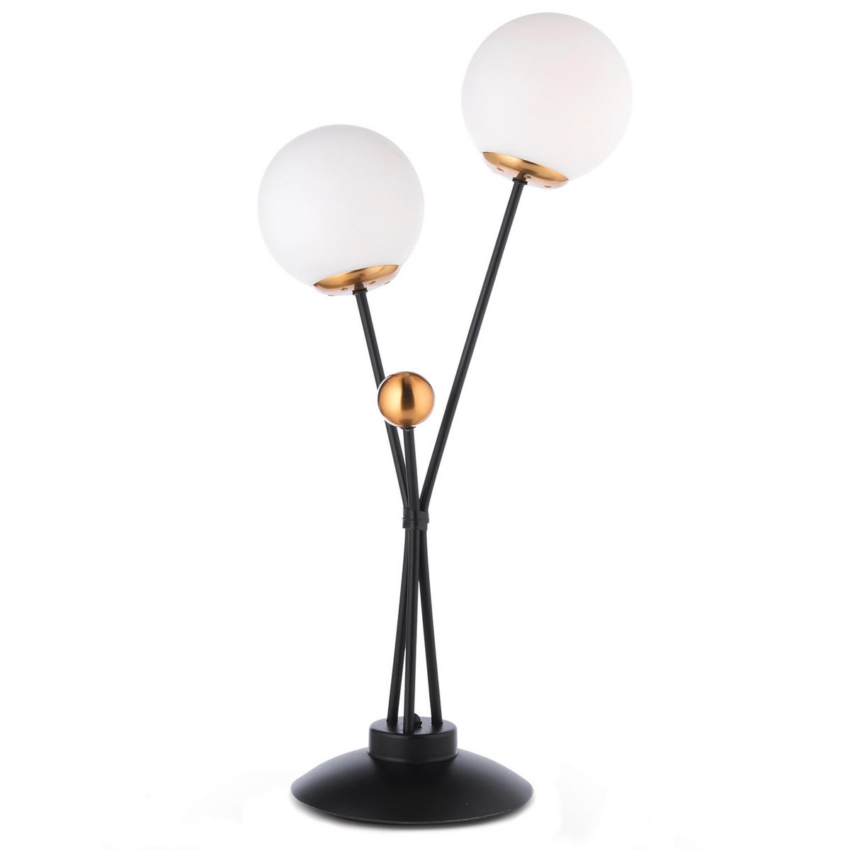 TISCHLEUCHTE 5043 BILLO 35/21/68 cm   - Weiß Hochglanz/Goldfarben, Basics, Kunststoff/Metall (35/21/68cm)