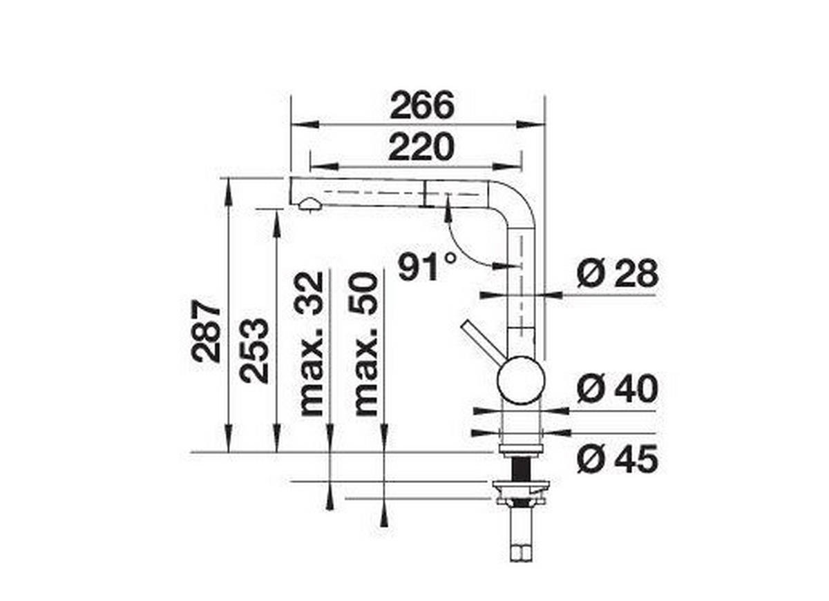 KÜCHENARMATUR 518813  - Grau, Basics, Stein/Metall (10,9/28,4/26,3cm) - Blanco