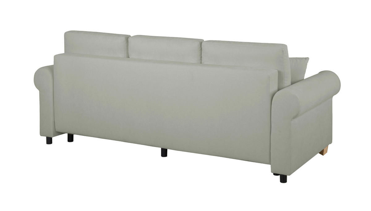 SCHLAFSOFA in Chenille Grau  - Buchefarben/Grau, Design, Holz/Textil (240/94/98cm) - MID.YOU
