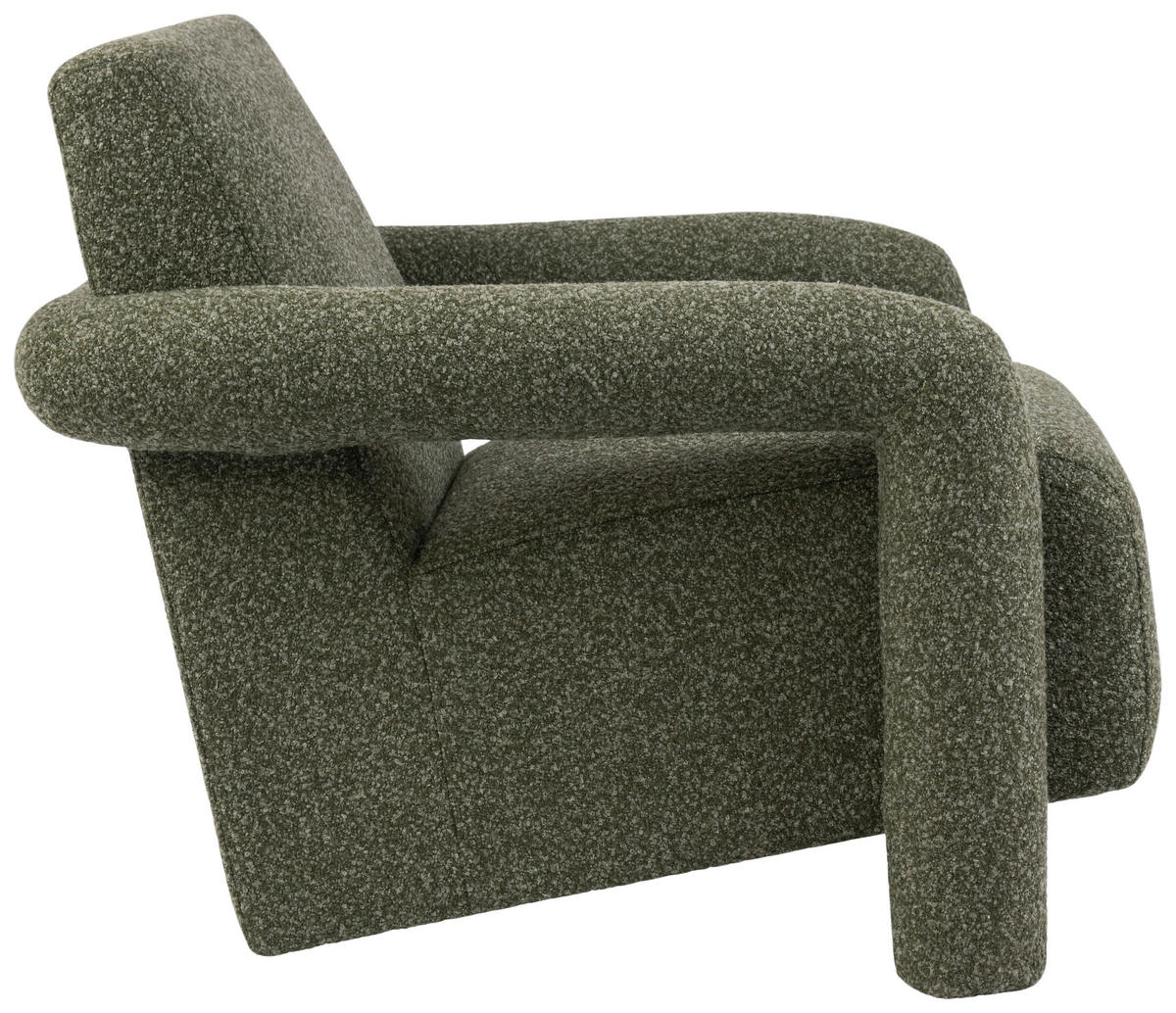 SESSEL in Bouclé Grün  - Grün, Design, Holz/Textil (78/90/73cm) - Livetastic