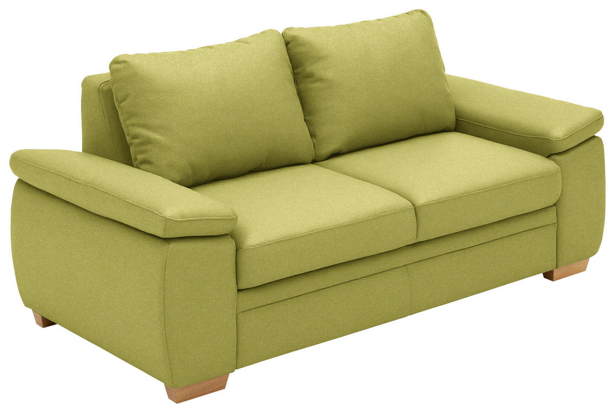 SCHLAFSOFA Chenille Limette  - Eiche Bianco/Limette, KONVENTIONELL, Holz/Textil (196/90/100cm) - Beldomo Style