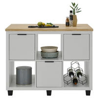 KONYHASZIGET 119/91/82 cm  - világosszürke/fekete, Design, műanyag/faalapú anyag (119/91/82cm) - MID.YOU