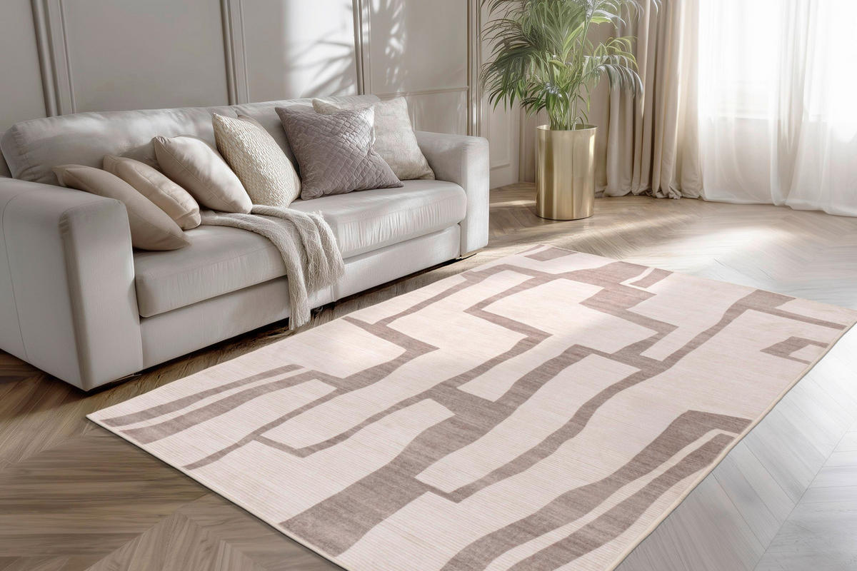 FLACHWEBETEPPICH 160/230 cm Taupe rechteckig  - Taupe, Basics, Textil (160/230cm) - Kayoom