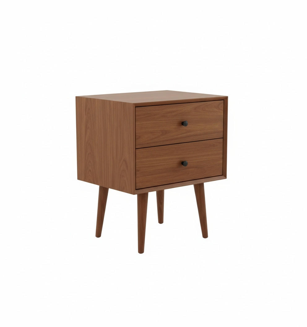 NACHTKÄSTCHEN 40/50/35 cm  in Hartholz Mangoholz Honig  - Schwarz/Honig, MODERN, Holz/Metall (40/50/35cm) - MID.YOU