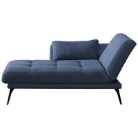 RÉCAMIERE Dunkelblau  - Schwarz/Dunkelblau, KONVENTIONELL, Textil/Metall (200/85/106cm) - Novel