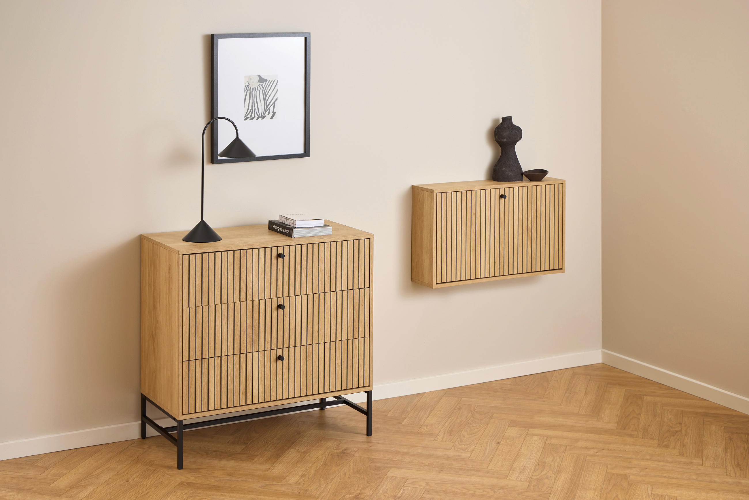 SCHUHKIPPER  in 71,6/43/17 cm  - Schwarz/Naturfarben, Design, Holz/Holzwerkstoff (71,6/43/17cm)