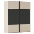 SCHWEBETÜRENSCHRANK 162/223/68 cm 2-türig Graphitfarben, Champagner  - Champagner/Schwarz, KONVENTIONELL, Holzwerkstoff/Metall (162/223/68cm) - Novel