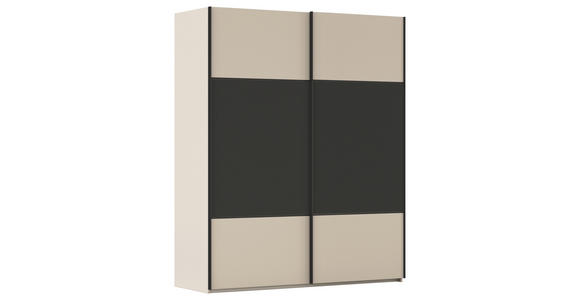 SCHWEBETÜRENSCHRANK 162/223/68 cm 2-türig Graphitfarben, Champagner  - Champagner/Schwarz, KONVENTIONELL, Holzwerkstoff/Metall (162/223/68cm) - Novel