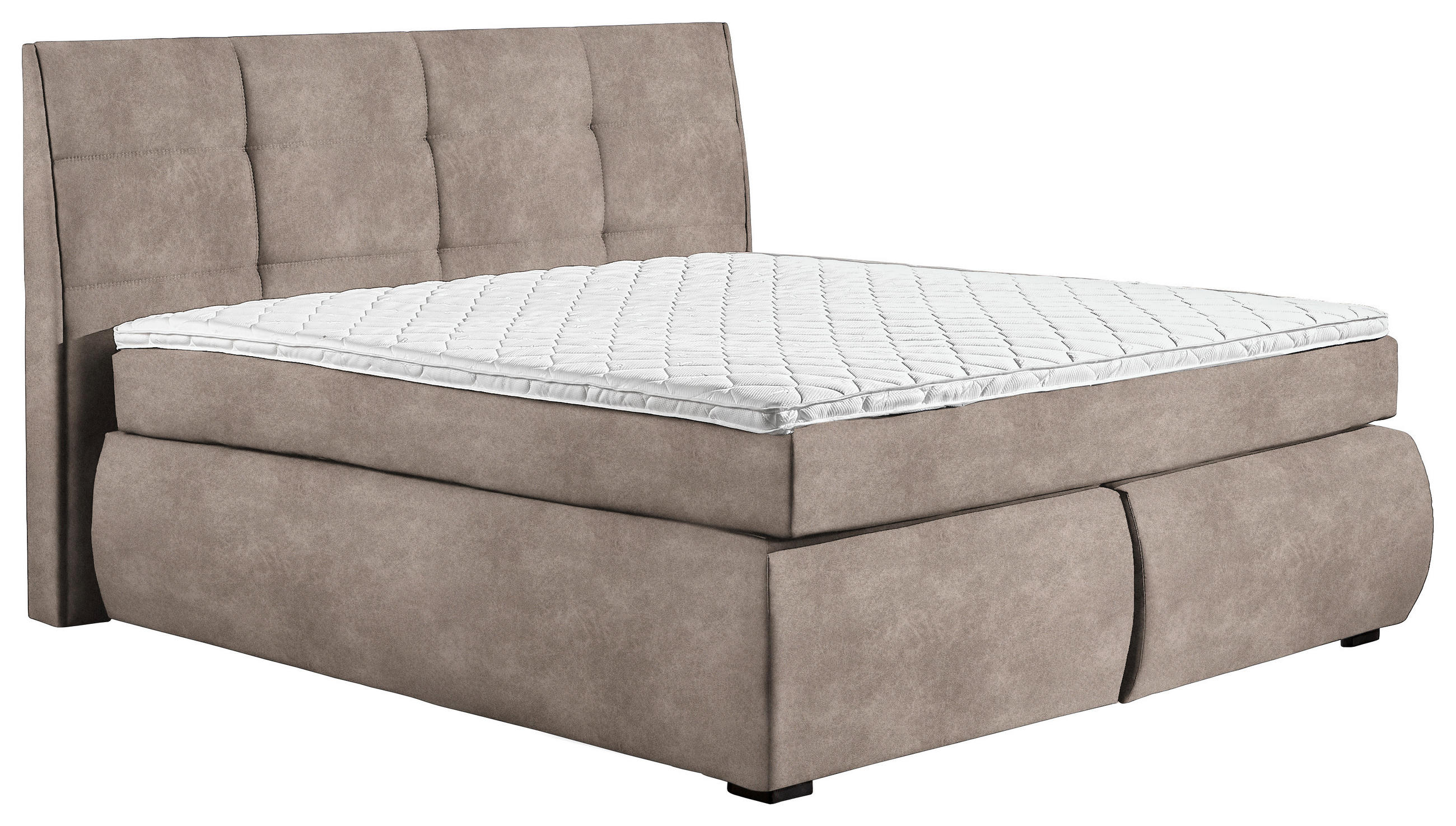 BOXSPRINGBETT 160/200 cm  in Hellbraun  - Wengefarben/Hellbraun, KONVENTIONELL, Holz/Textil (160/200cm) - Xora