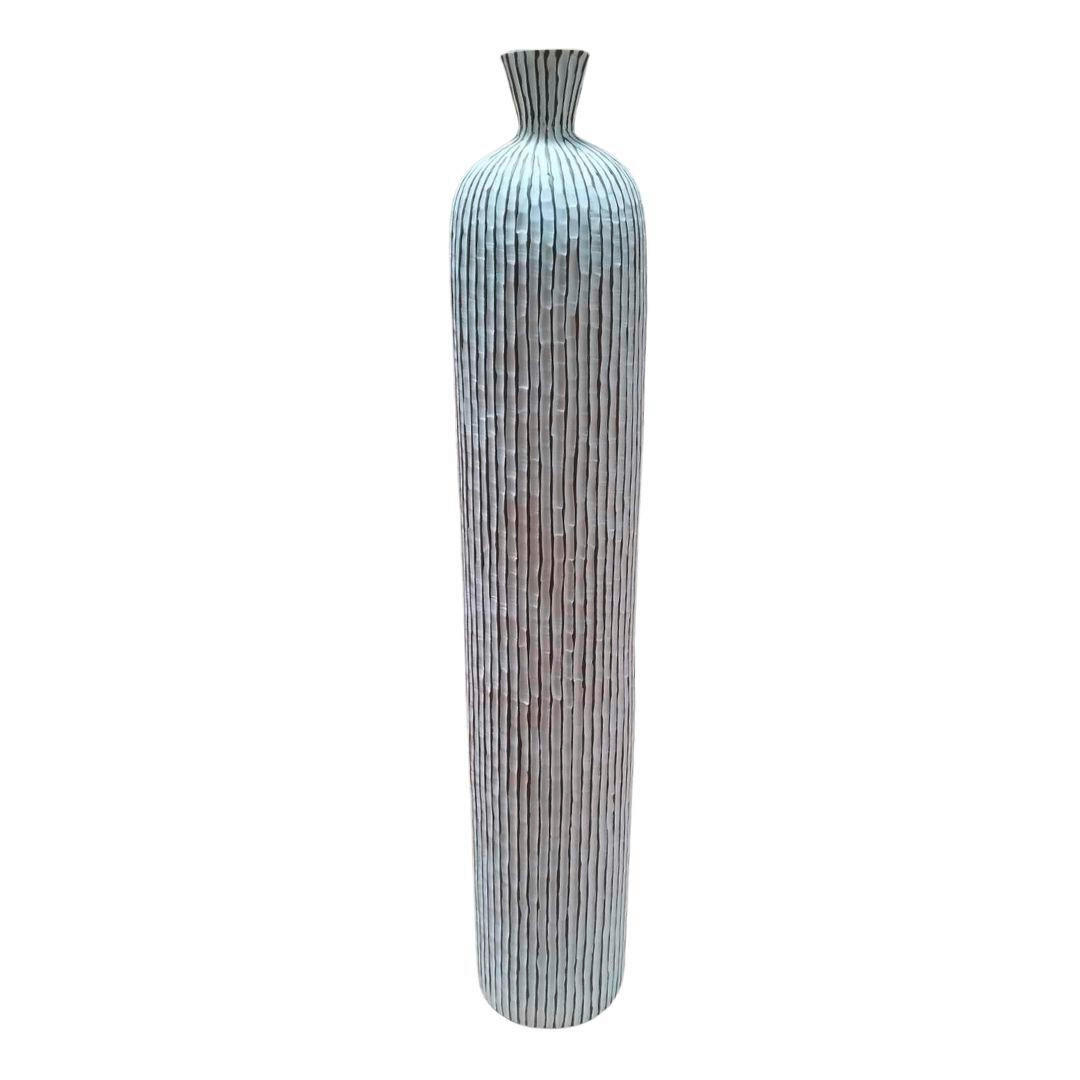VÁZA  - bézs/fehér, Design, műanyag (105/18,5/18,5cm)