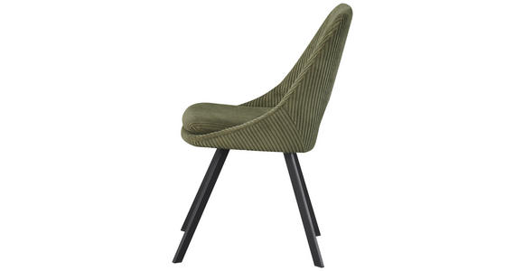 STUHL   Cord  Olivgrün  - Schwarz/Olivgrün, Design, Textil/Metall (48/85/56cm) - Carryhome