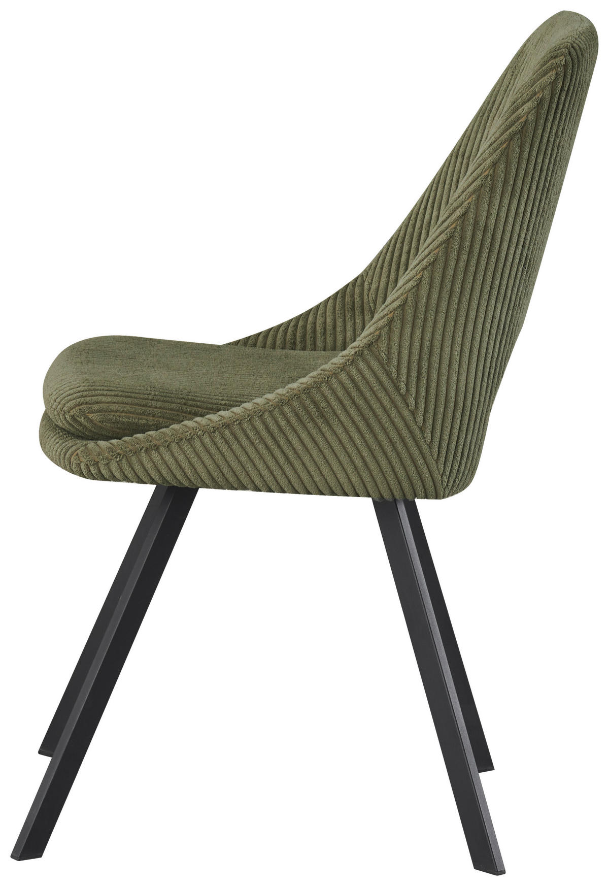 STUHL Cord Olivgrün  - Schwarz/Olivgrün, Design, Textil/Metall (48/85/56cm) - Carryhome