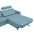 ECKSOFA in Webstoff Hellblau  - Schwarz/Hellblau, Design, Kunststoff/Textil (257/165cm) - Xora