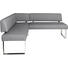 ECKBANK in Chromfarben, Grau - Chromfarben/Grau, Design, Leder/Metall (165/206cm) - Novel ECKBANK in Chromfarben, Grau - Chromfarben/Grau, Design, Leder/Metall (165/206cm) - Novel