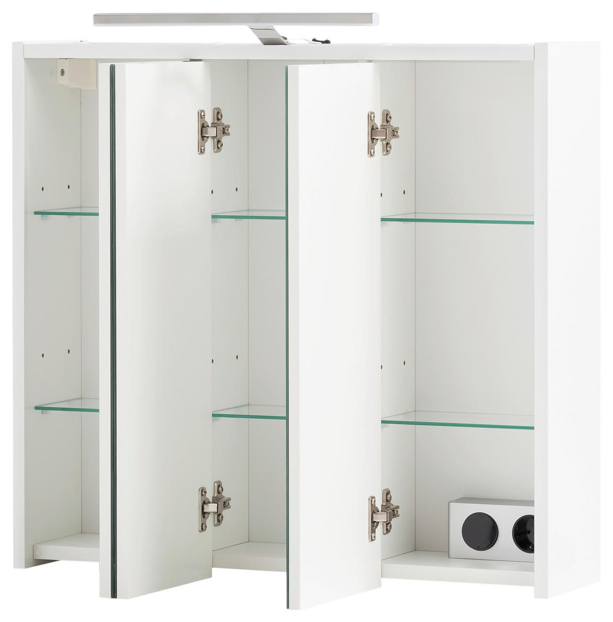 SPIEGELSCHRANK 65/60/16 cm  - Weiß, Basics, Glas/Holzwerkstoff (65/60/16cm) - Stylife