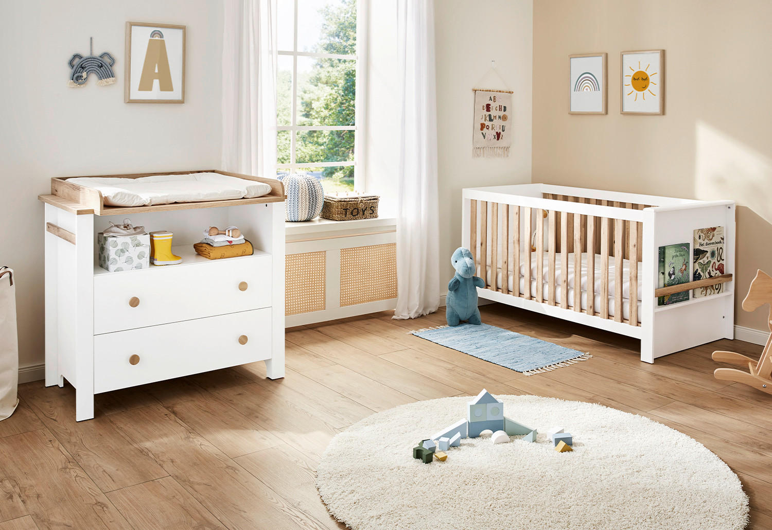 BABYZIMMER LOVA  - Naturfarben/Weiß, Basics, Holz - Pinolino