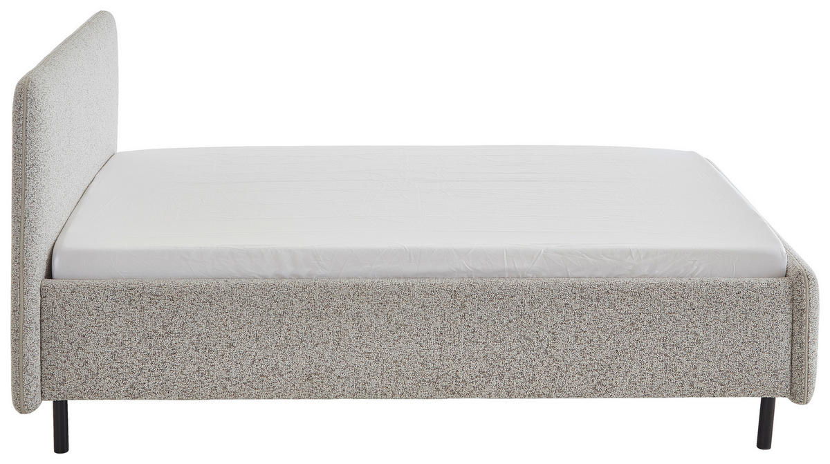 POLSTERBETT 140/200 cm  in Beige  - Beige/Schwarz, Design, Textil/Metall (140/200cm) - Xora