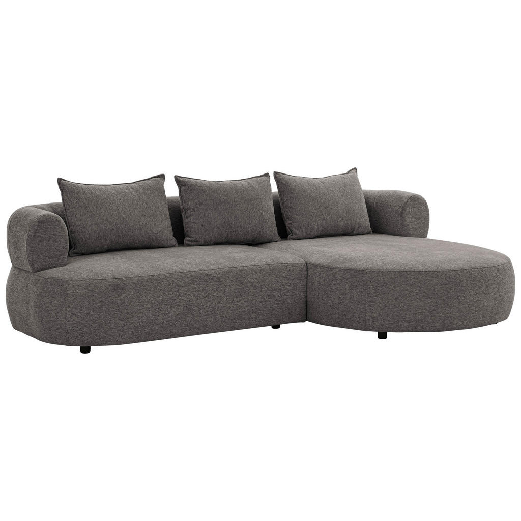 Thumbnail - Livetastic Ecksofa Ferro, Anthrazit, Textil, 4-Sitzer, Füllung: Komfortschaum, Silikon, Ottomane rechts, L-Form, 256x156...