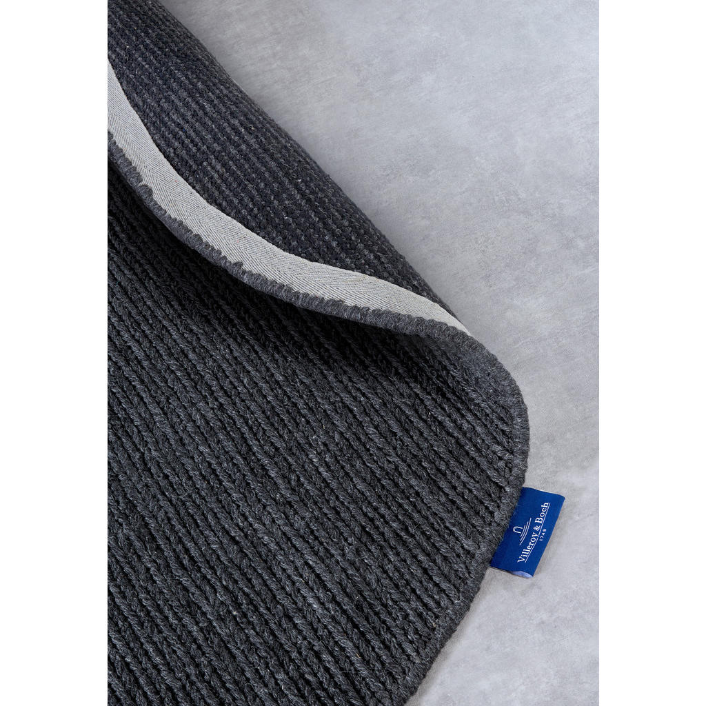 Thumbnail - Villeroy & Boch Handwebteppich Kollektion 1748, Anthrazit, Textil, Uni, rund, Care & Fair, für Fußbodenheizung geeignet,...
