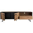 LOWBOARD in 180/55/40 cm - Eichefarben/Schwarz, Design, Holzwerkstoff/Metall (180/55/40cm) - Xora