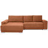 ECKSOFA inkl. Funktionen in Flachgewebe Braun  195/293 cm  - Silberfarben/Braun, Design, Holz/Textil (195/293cm) - Cantus