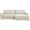 ECKSOFA in Cord Creme  - Creme/Schwarz, Modern, Textil (250/176cm) - Trendmanufaktur